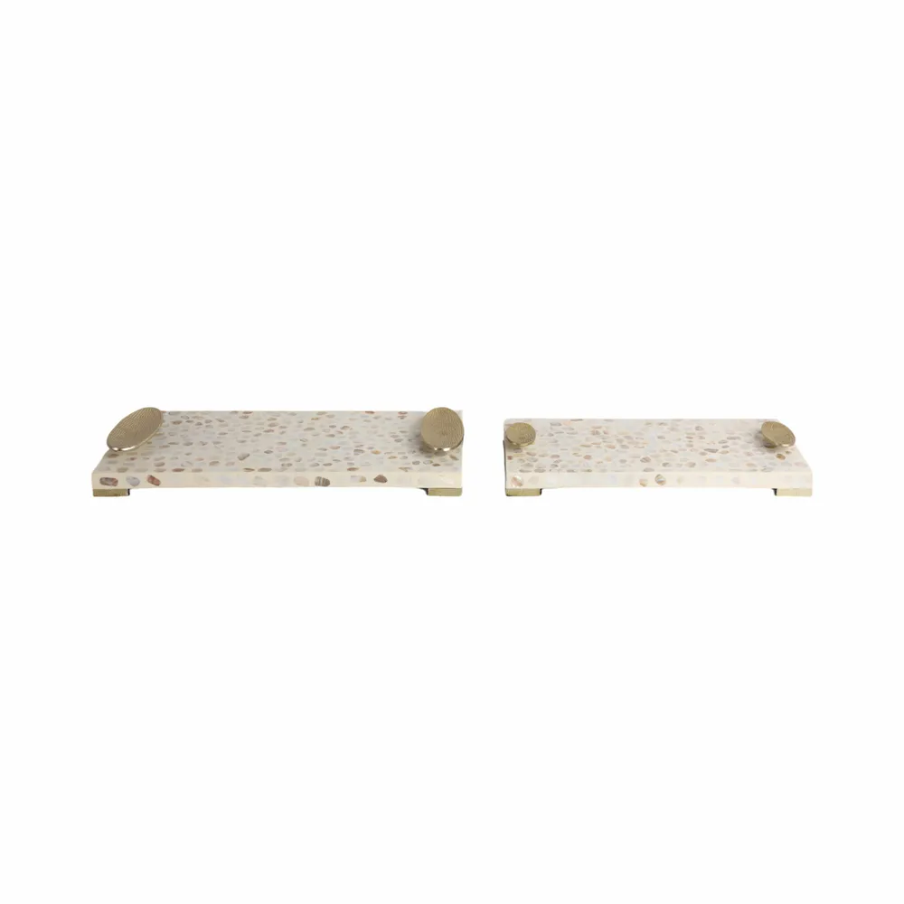 HARSTONGROVE SET OF 2 WHITE TRAY 3 (IN)
