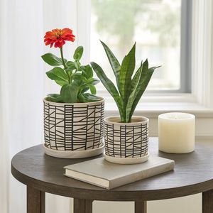 HOUSTONLAKE SET OF 2 IVORY PLANTER 7 (IN) 11