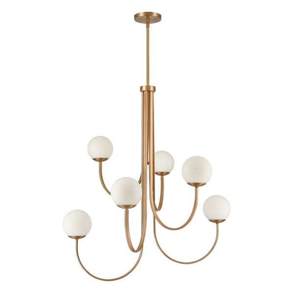 Caroline 36'' Wide 6-Light Chandelier - Brushed Gold