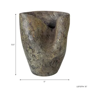 RUSHBROOK BROWN VASE 14 (IN) 10