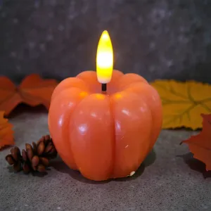 Mini pumpkin Realistic Flame 2in H Set of 2 3