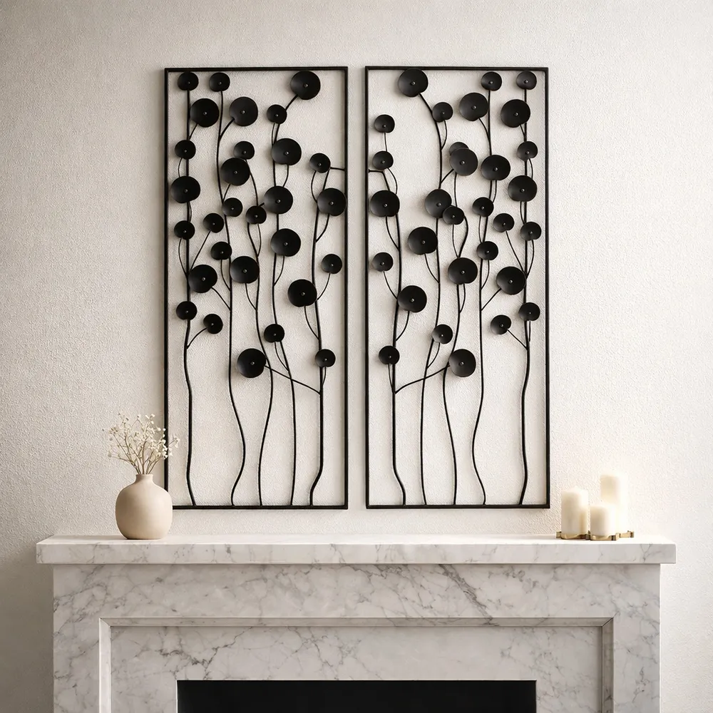 NEWTONCROSS SET OF 2 BLACK METAL WALL 36 (IN)