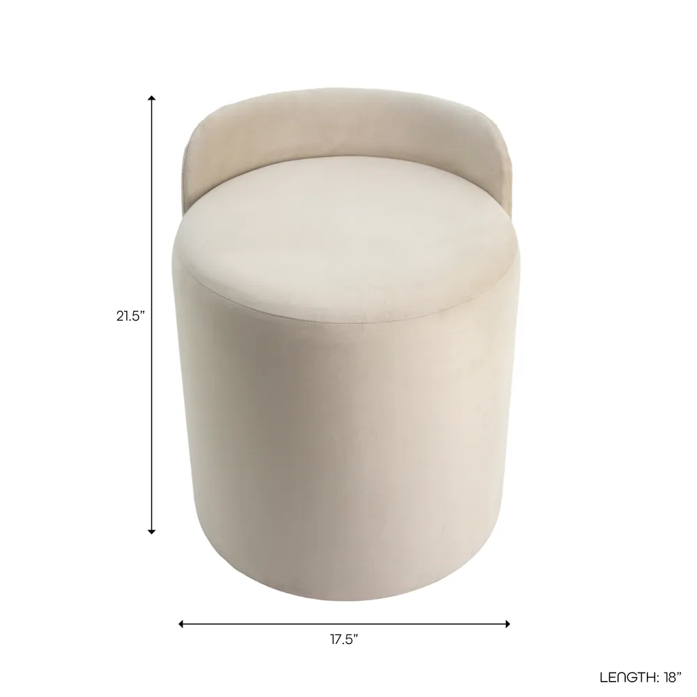 BAYARDMILL WHITE OTTOMAN 22 (IN)