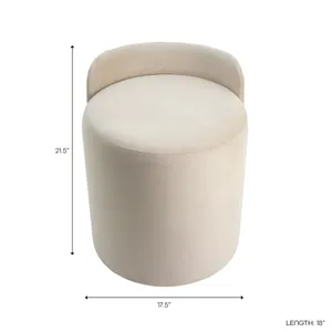 BAYARDMILL WHITE OTTOMAN 22 (IN) 9