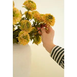 Bundle of 7 Artificial Yellow Ball Dahlias 3