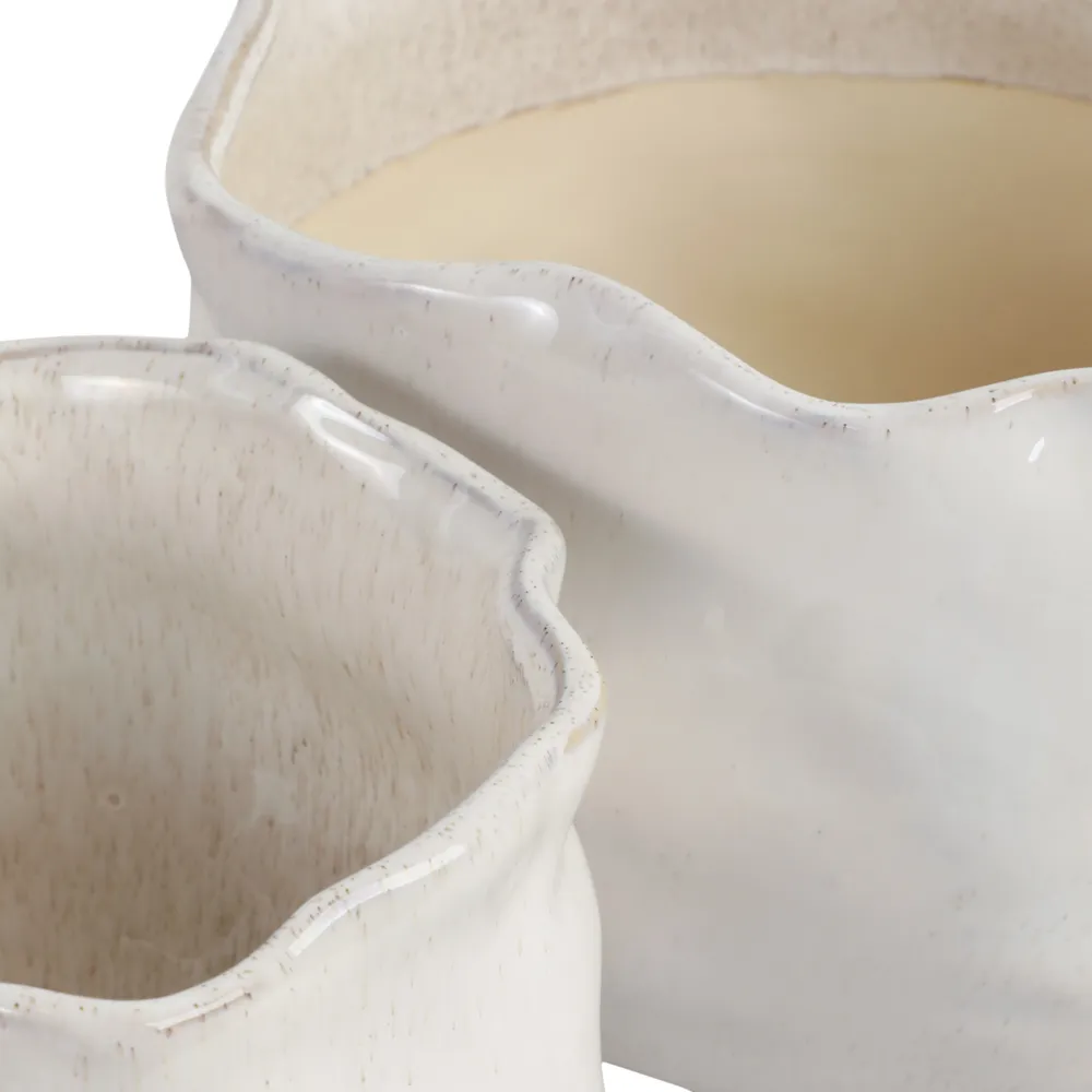 DRAPERSTONE SET OF 2 WHITE PLANTER 9 (IN)