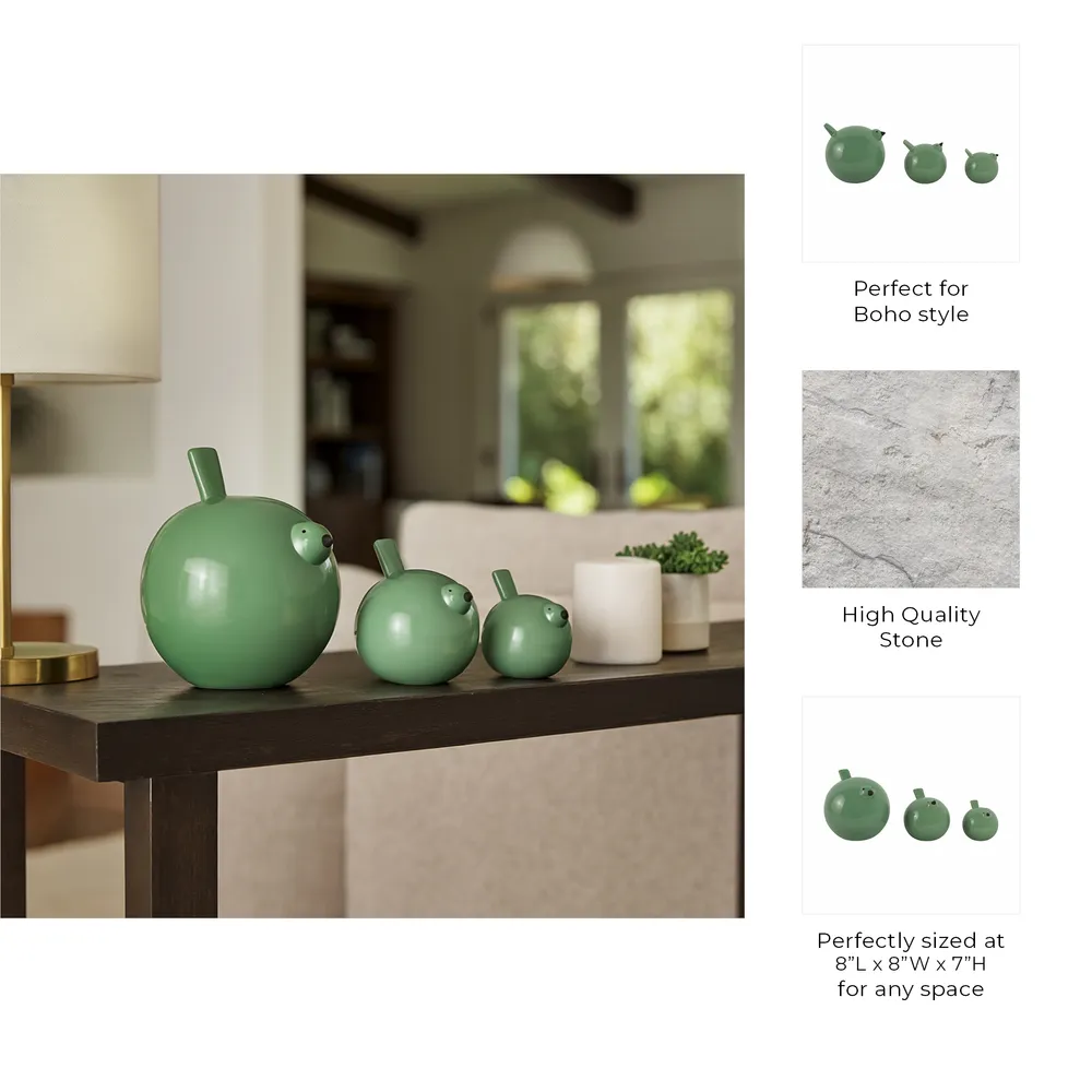 HARKENLEY SET OF 3 GREEN DECOR 7 (IN)