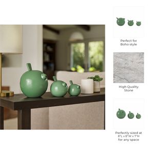 HARKENLEY SET OF 3 GREEN DECOR 7 (IN) 9