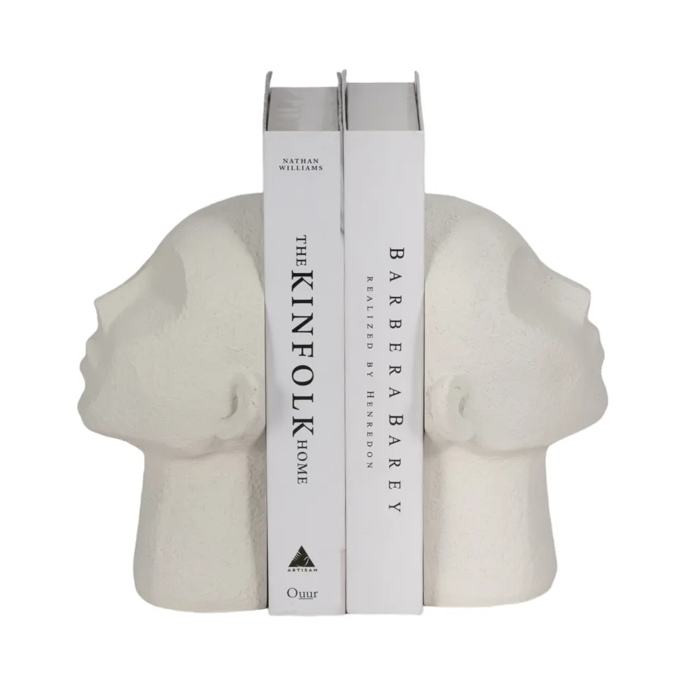 EMORYSHAW SET OF 2 WHITE BOOKENDS 9 (IN)