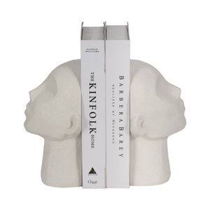 EMORYSHAW SET OF 2 WHITE BOOKENDS 9 (IN) 3