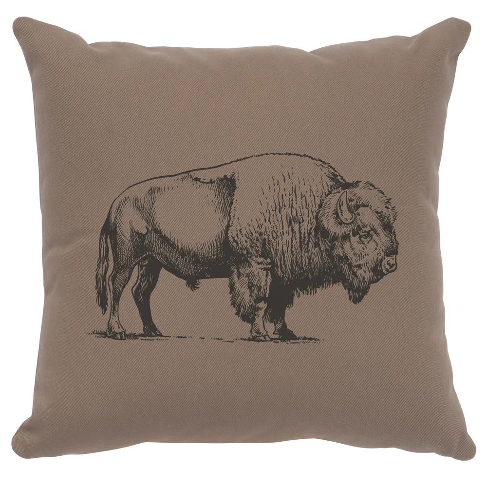Image Pillow - Buffalo - Cotton Taupe