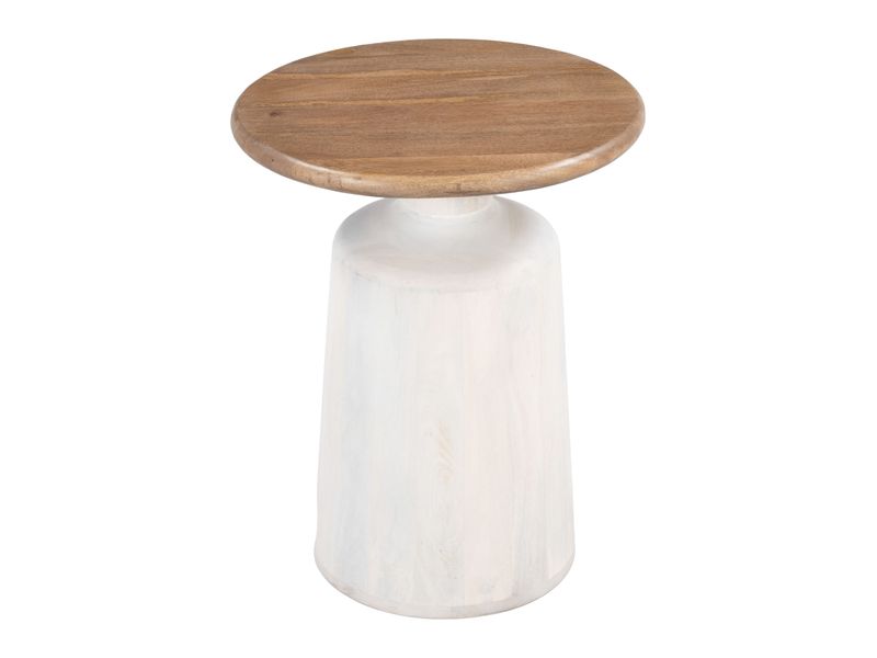Goblet Side Table Brown & White 3
