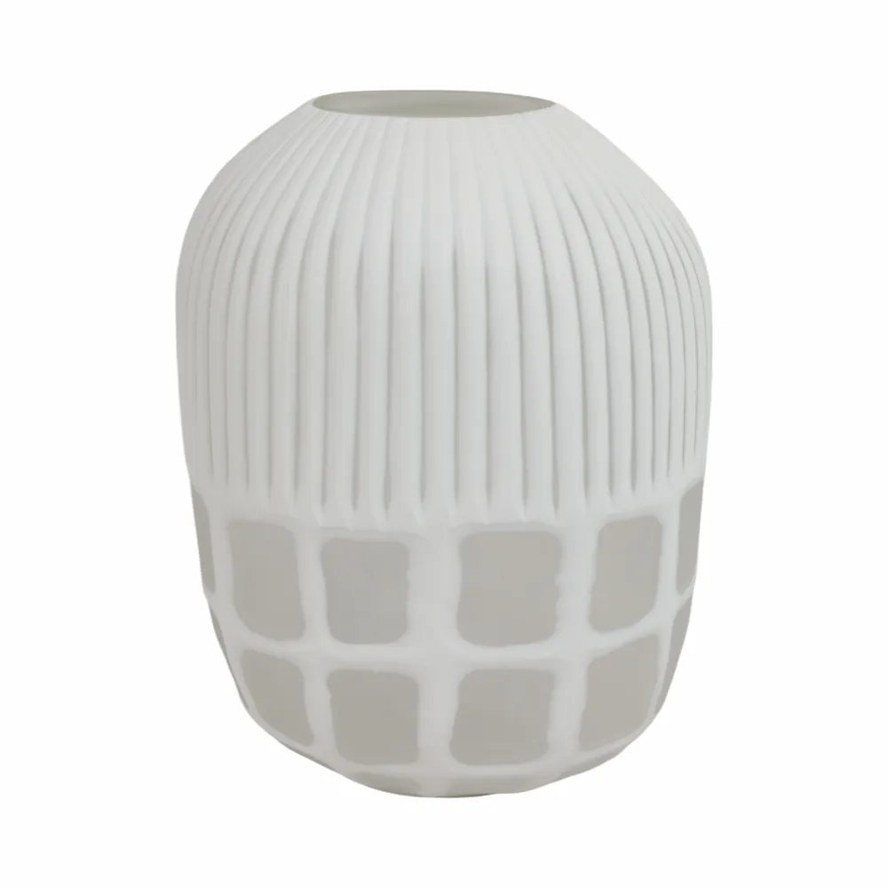 WOODSONWORTH WHITE GLASS VASE 16 (IN)