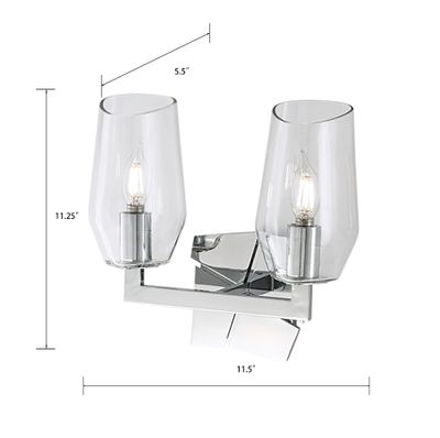 Gaia 11.5″ Wide 2-Light Vanity Light - Chrome