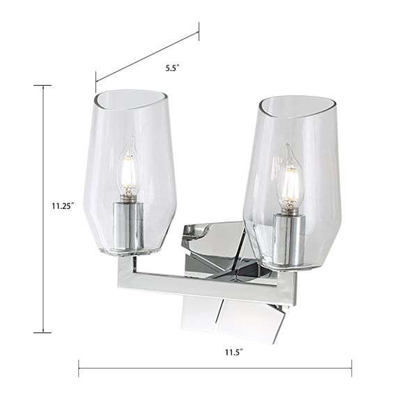 Gaia 11.5'' Wide 2-Light Vanity Light - Chrome