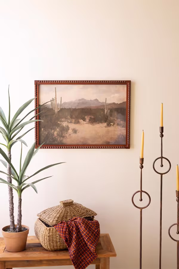 Framed Desert Landscape Print under Glass