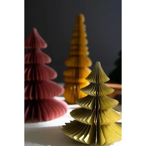 Set of 6 Jewel Tone Paper Accordian Christmas Trees 2