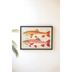 Framed Painting of Two Fish 1