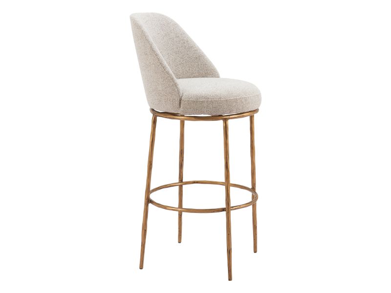 Nordhavn Swivel Barstool Beige & Gold 7