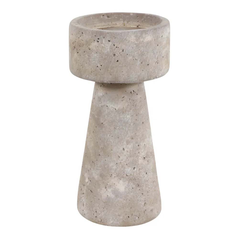 CARLIN GRAY CANDLE HOLDER 8 (IN)