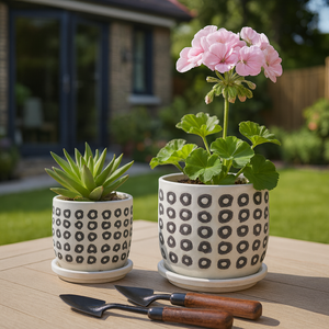 ELDONLAKE SET OF 2 BLACK PLANTER 6 (IN) 2