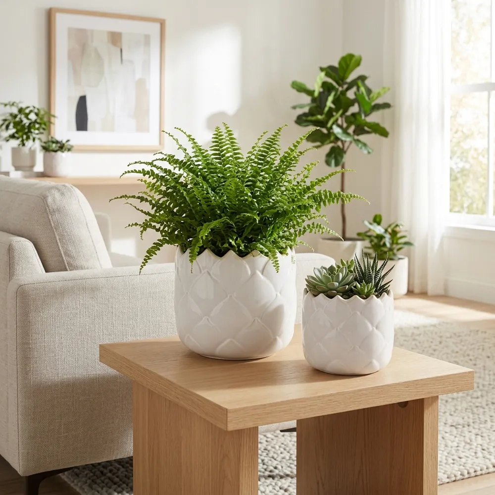 FULTONPARK SET OF 2 IVORY PLANTER 7 (IN)