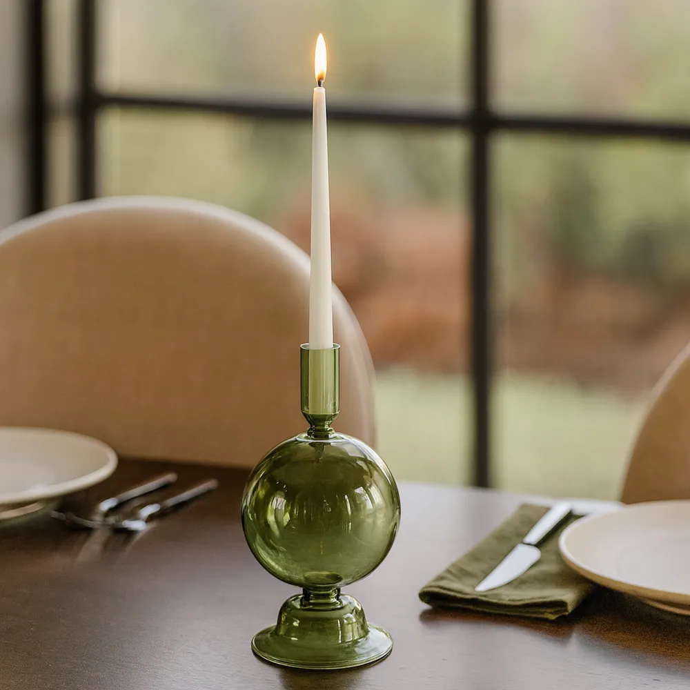 SKYLERCLIFF GREEN CANDLE HOLDER 7 (IN)