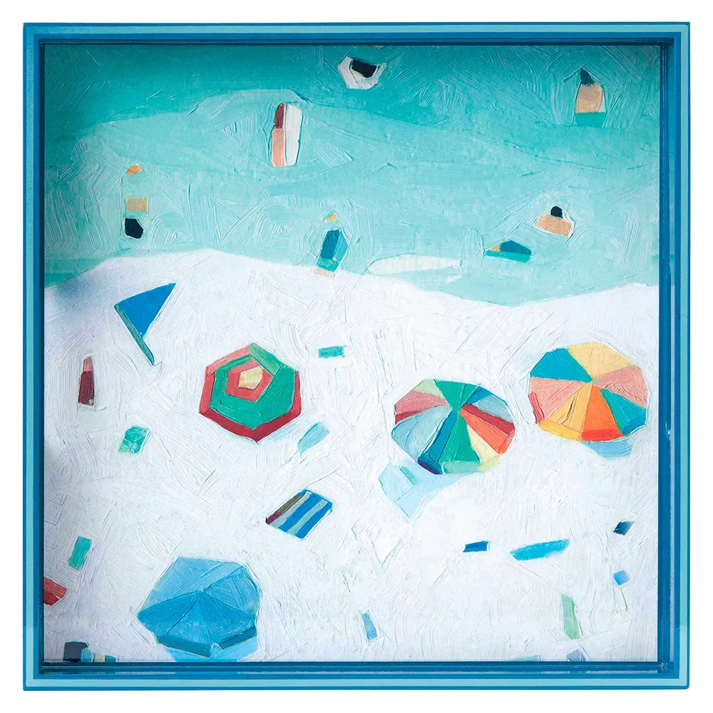 Beach Vista Square Lacquer Serving Tray