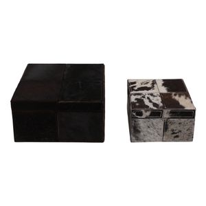 ESSEXLAND SET OF 2 IVORY BOXES 6 (IN) 3