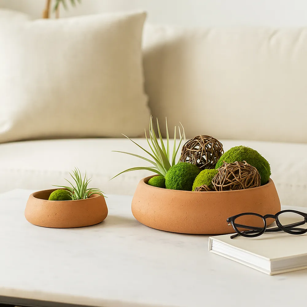 HOLLISHOLM SET OF 2 BROWN BOWLS 4 (IN)