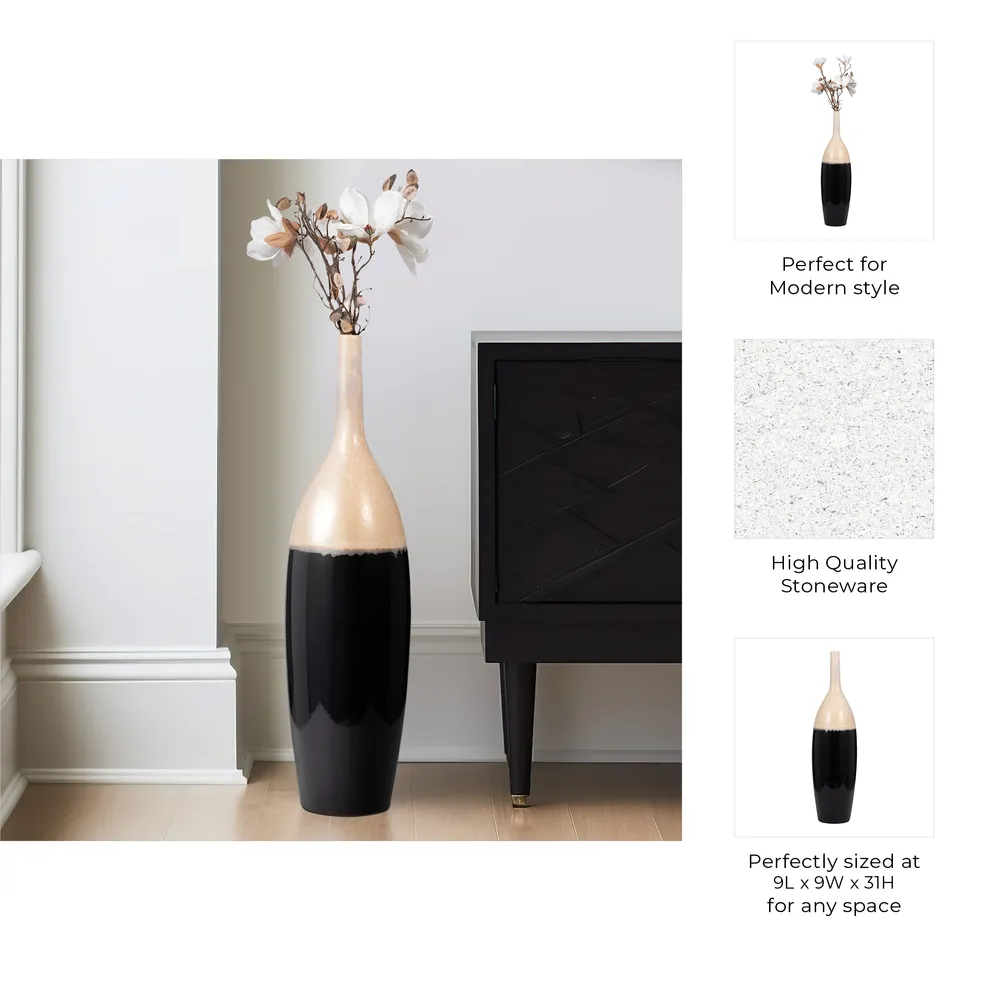 TROYSIDE WHITE VASE 31 (IN)