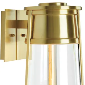 Cone 12.75'' High 1-Light Outdoor Sconce - Satin Brass 3