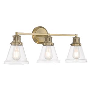 Alden 26'' Wide 3-Light Vanity Light - Antique Brass 1