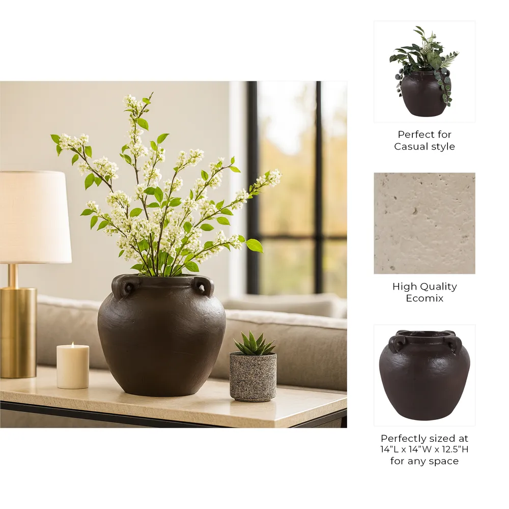 HARLEMRUN BROWN VASE 13 (IN)