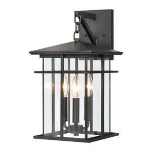 Oak Park 17'' High 3-Light Outdoor Sconce - Matte Black 1