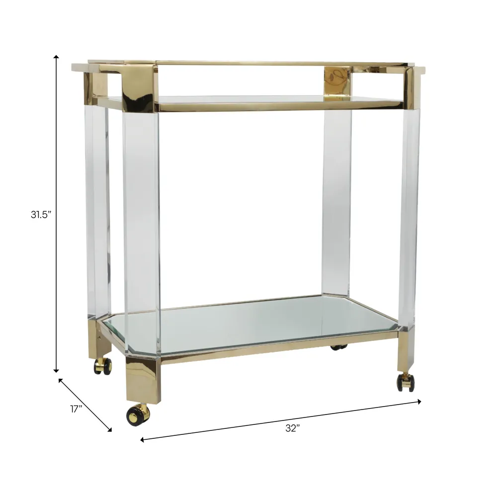 JUNEMORE CLEAR BAR CART 32 (IN)