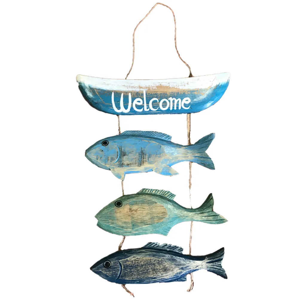 WELCOME BOAT WITH FISH PLAQUE