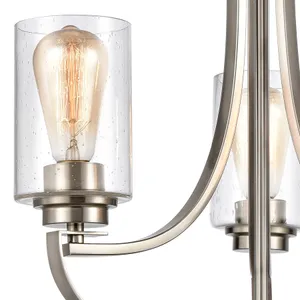 Market Square 19'' Wide 3-Light Chandelier - Brushed Nickel 2