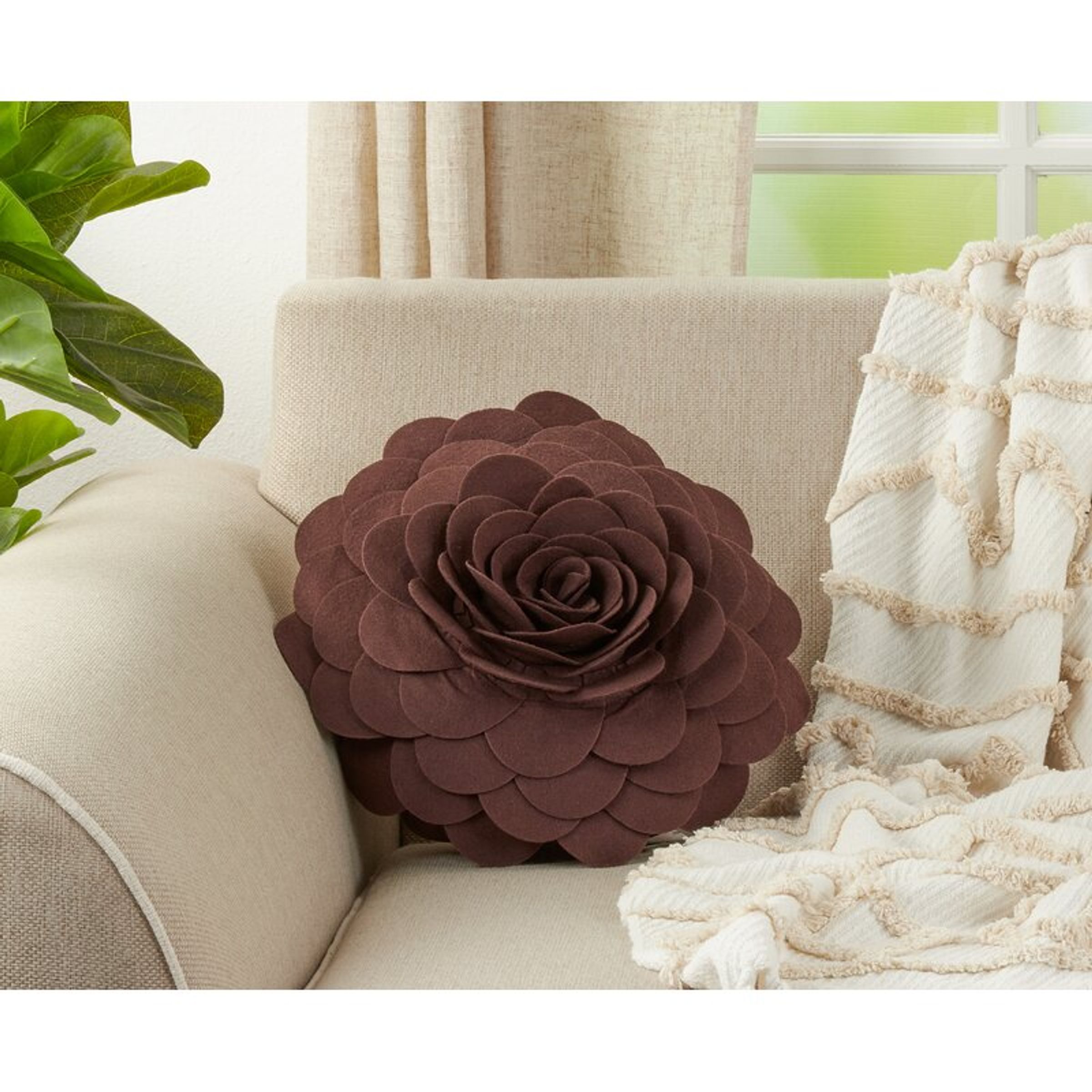 Felt Appliqued Felt Throw Pillow