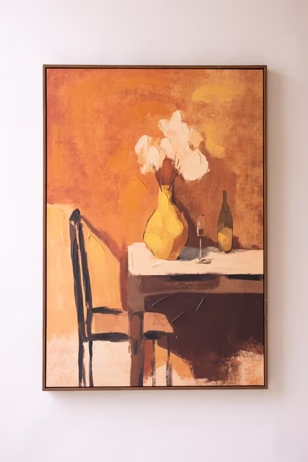 Framed Table and Chair Still-Life Painting