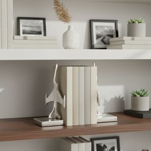 BRAEGROVE SET OF 2 SILVER BOOKENDS 9 (IN) 11