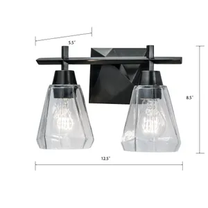 Arctic 12.4'' Wide 2-Light Vanity Light - Acid Dipped Black 2
