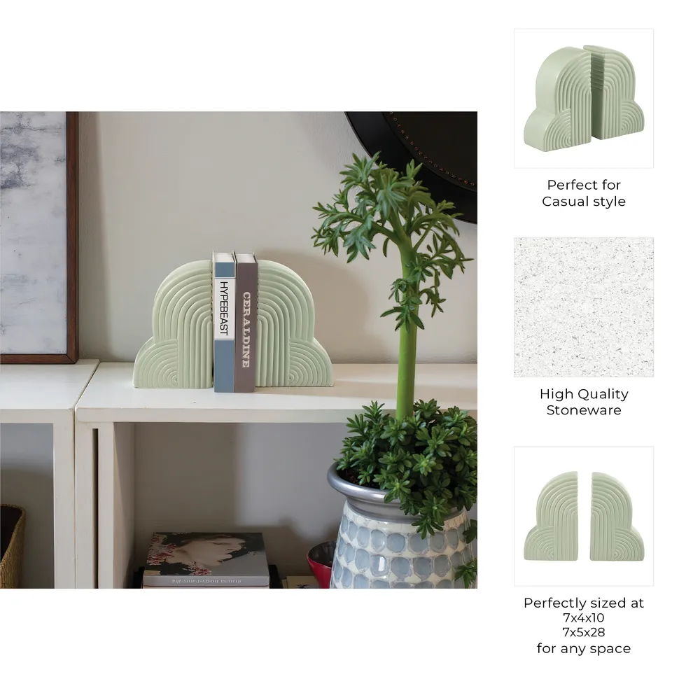 HAROLDPARK SET OF 2 GREEN BOOKENDS 10 (IN)