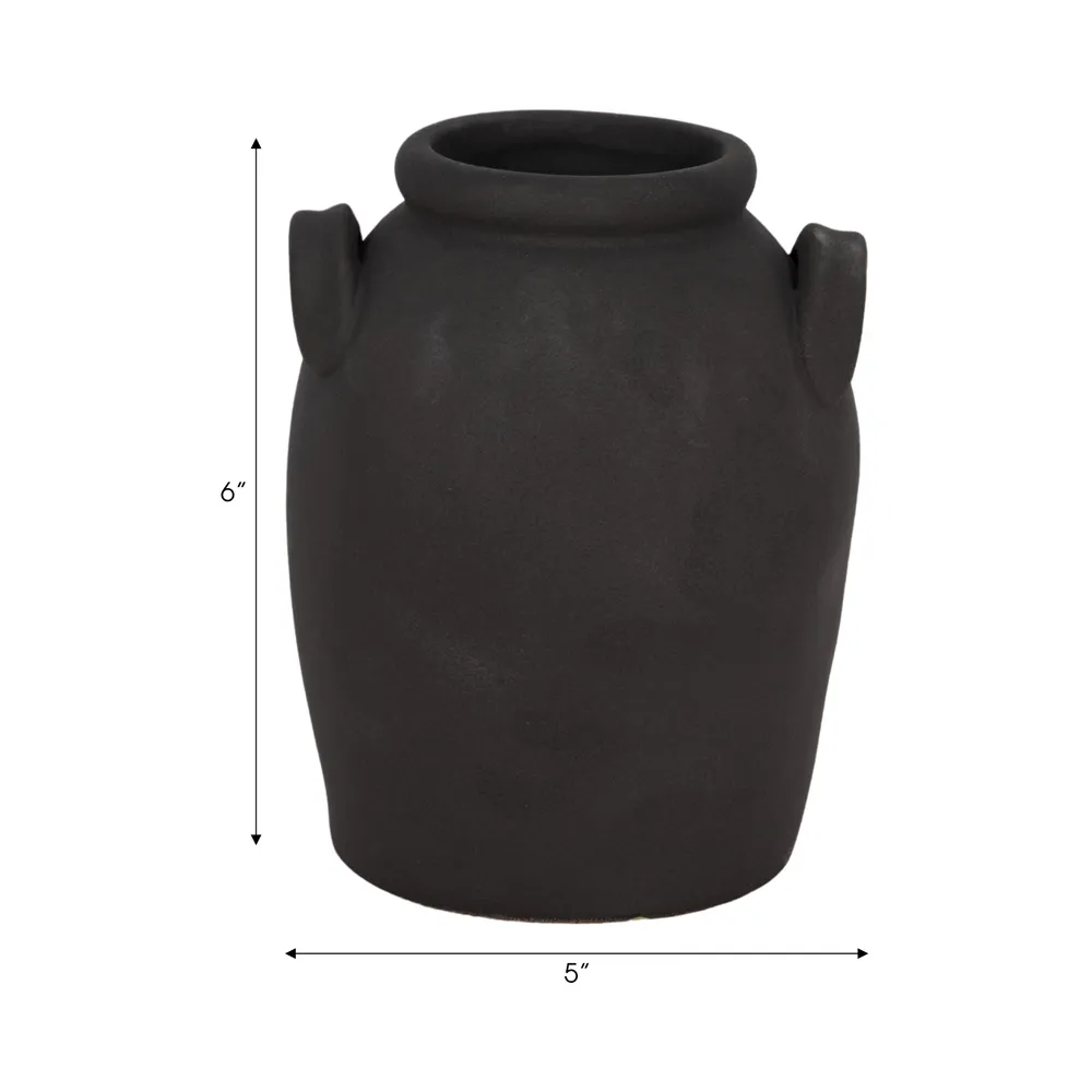 GLOVERMILL BLACK VASE 7 (IN)