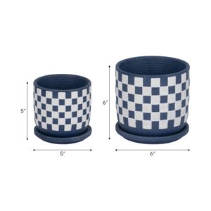 BRIGHTONVIEW SET OF 2 BLUE PLANTER 6 (IN) 8