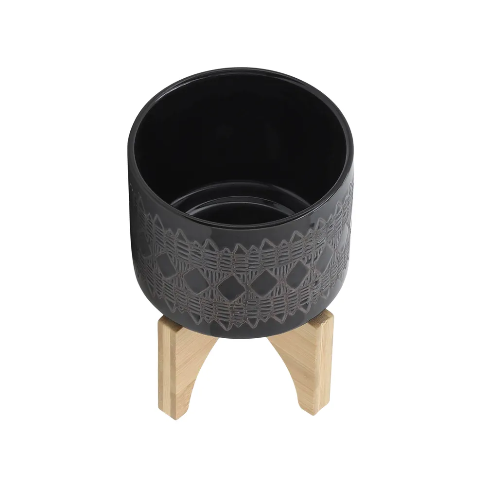 DREWSIDE BLACK PLANTER 6 (IN)