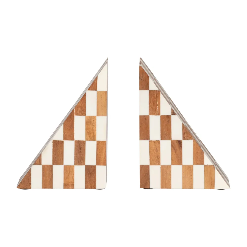 ALECSHAW SET OF 2 IVORY BOOKENDS 7 (IN)