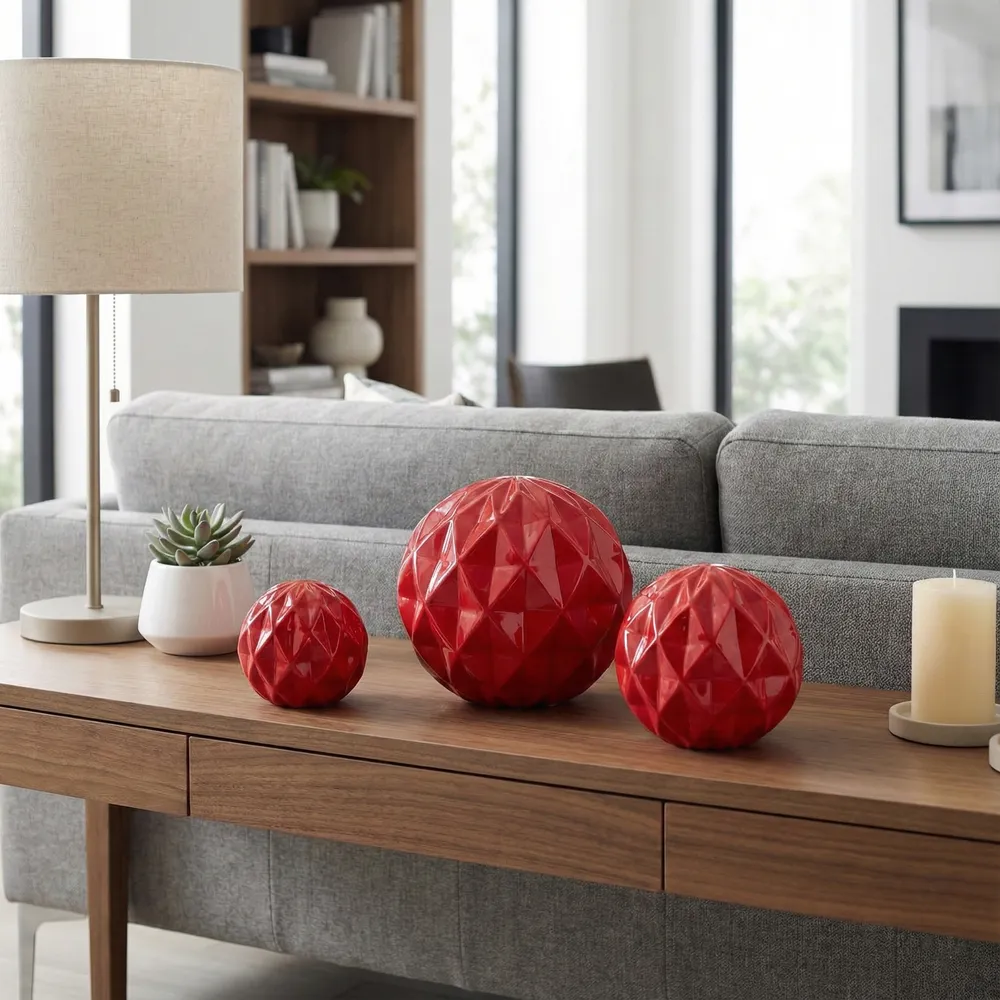 NEWTONGATE SET OF 3 RED DECOR 6 (IN)