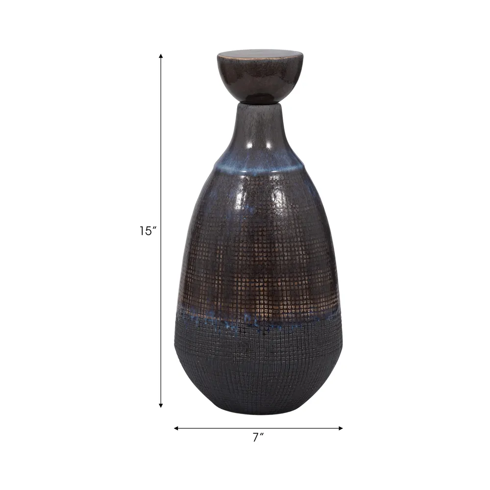 CARLINFIELD BROWN VASE 15 (IN)