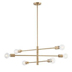 Module 34'' Wide 6-Light Chandelier - Burnished Brass 1